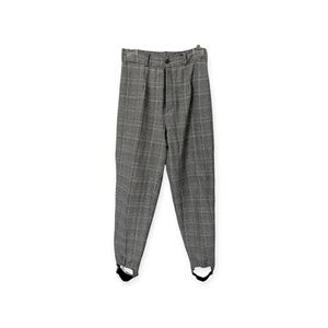 vintage 1980s brown plaid stirrup pants